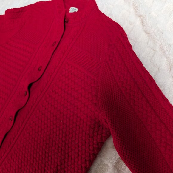 L.L Bean 100% cable knit button down cardigan - Picture 5 of 10